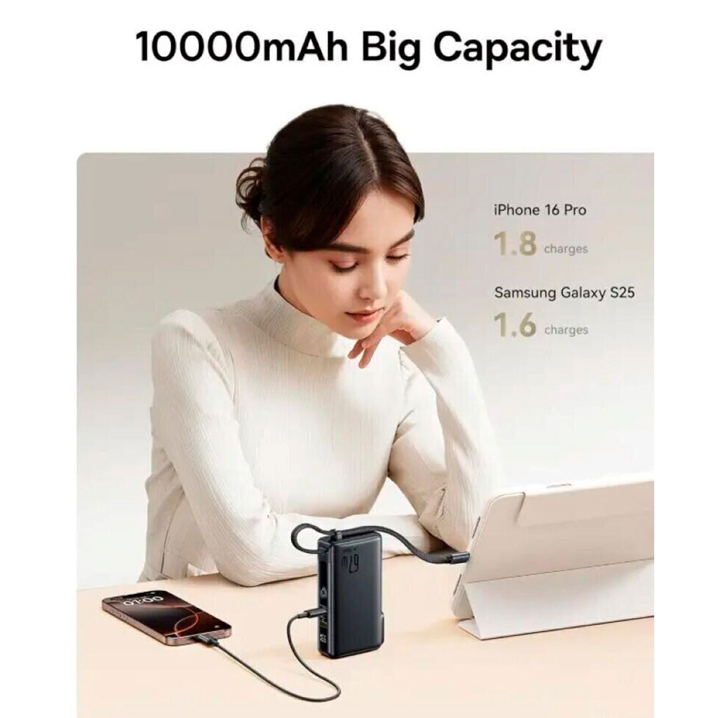 Портативная батарея (Power Bank) Baseus P10078807123-00 Nomos NT11 Omni, 10000 mAh, Черный - № 6 Портативная батарея (Power Bank) Baseus P10078807123-00 Nomos NT11 Omni, 10000 mAh, Черный - № 6