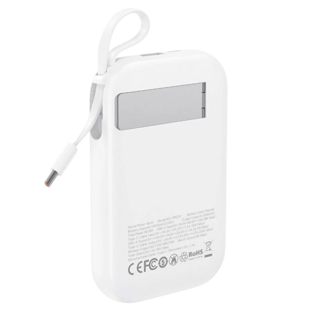 Портативная батарея (Power Bank) XO PR270, 10000 mAh, Белый - № 3 Портативная батарея (Power Bank) XO PR270, 10000 mAh, Белый - № 3
