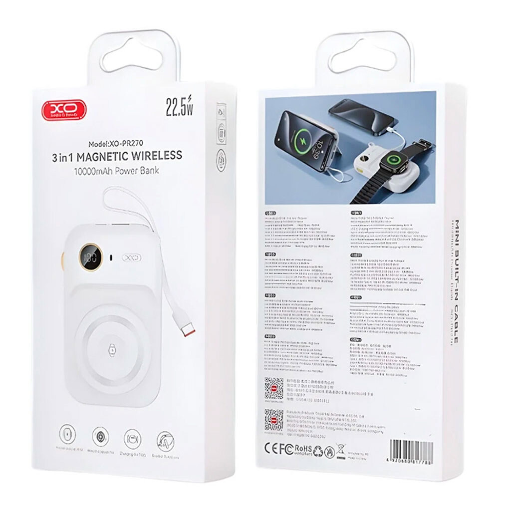 Портативная батарея (Power Bank) XO PR270, 10000 mAh, Белый - № 6 Портативная батарея (Power Bank) XO PR270, 10000 mAh, Белый - № 6