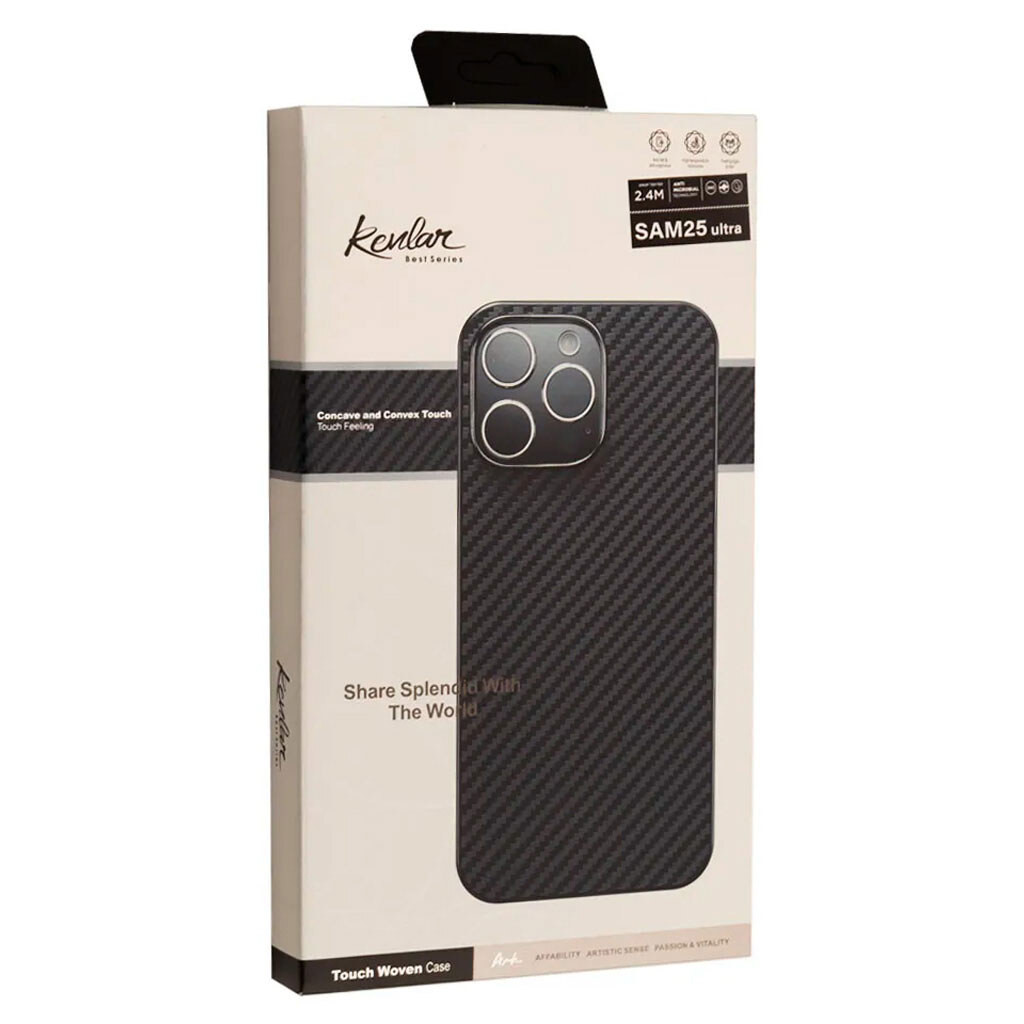 Чехол (накладка) Samsung Galaxy S25, KEVLAR, MagSafe, Черный - № 2 Чехол (накладка) Samsung Galaxy S25, KEVLAR, MagSafe, Черный - № 2