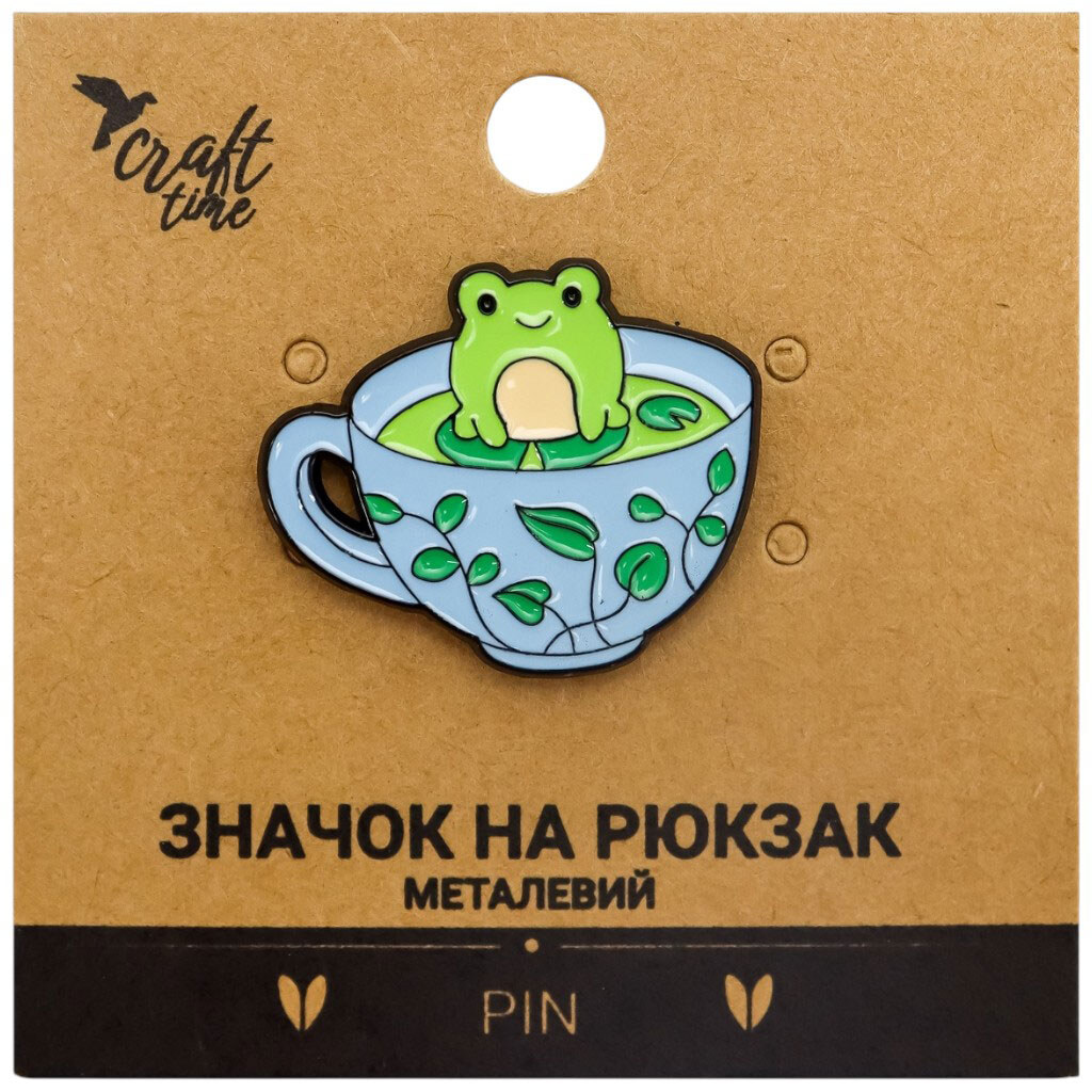 Значок на металлический рюкзак "Чашка", Craft Time - № 1 Значок на металлический рюкзак "Чашка", Craft Time - № 1