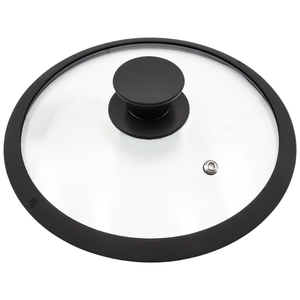 Крышка универсальная стеклянная с силиконовым ободком, d=20 см - № 1 Крышка универсальная стеклянная с силиконовым ободком, d=20 см - № 1