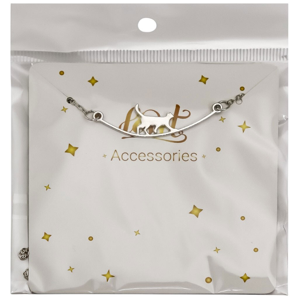 Цепочка на шею женская металлическая с подвеской "Котик" - № 1 Цепочка на шею женская металлическая с подвеской "Котик" - № 1