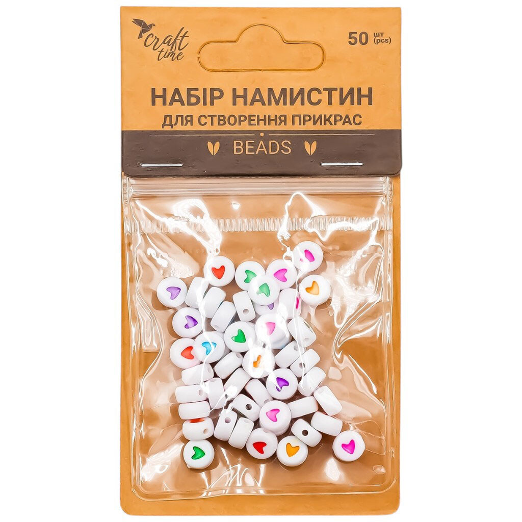 Набор бусин для создания украшений Craft time "Сердца" - № 1 Набор бусин для создания украшений Craft time "Сердца" - № 1