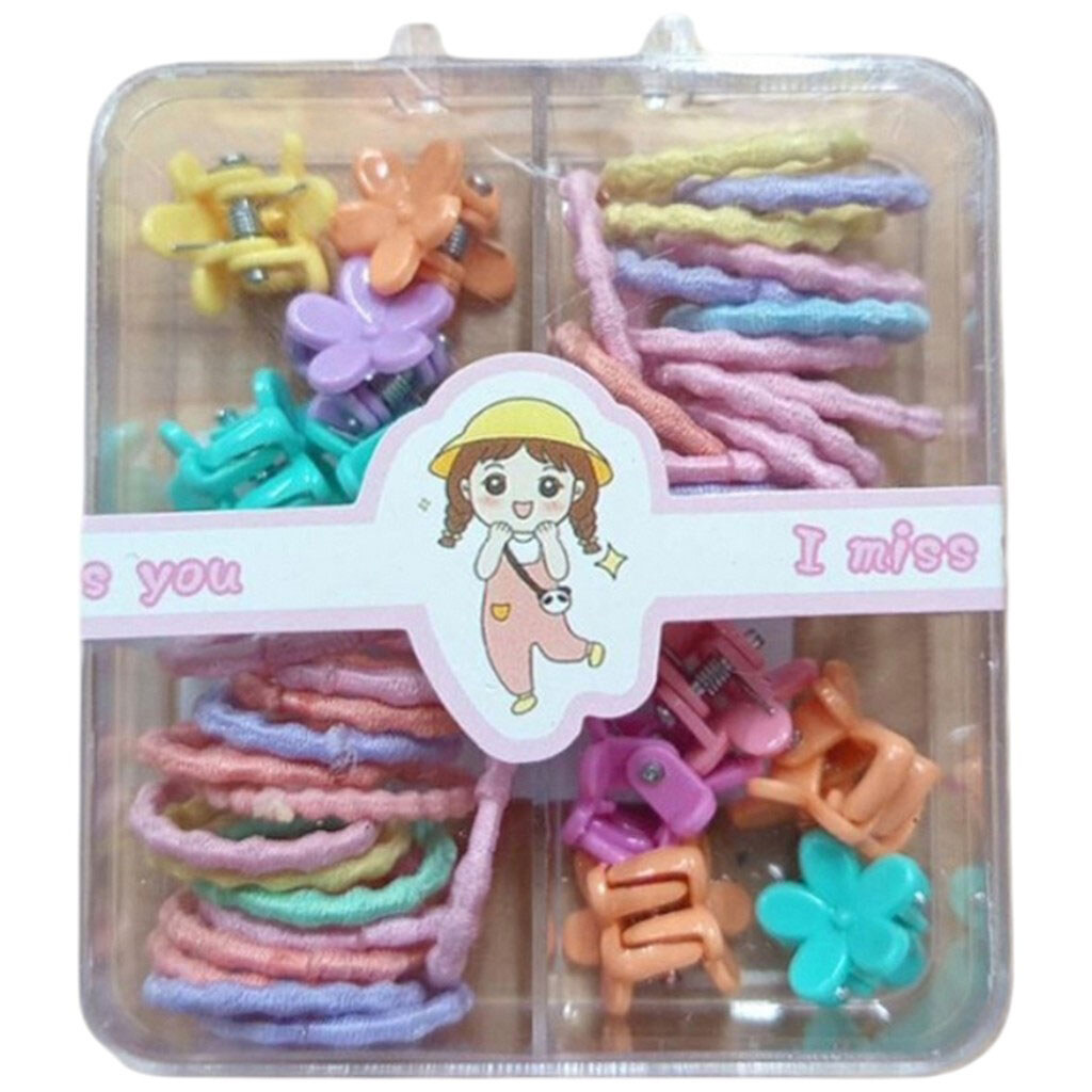 Набір прикрас для волосся дитячий: резинки + крабики - № 1 Набір прикрас для волосся дитячий: резинки + крабики - № 1
