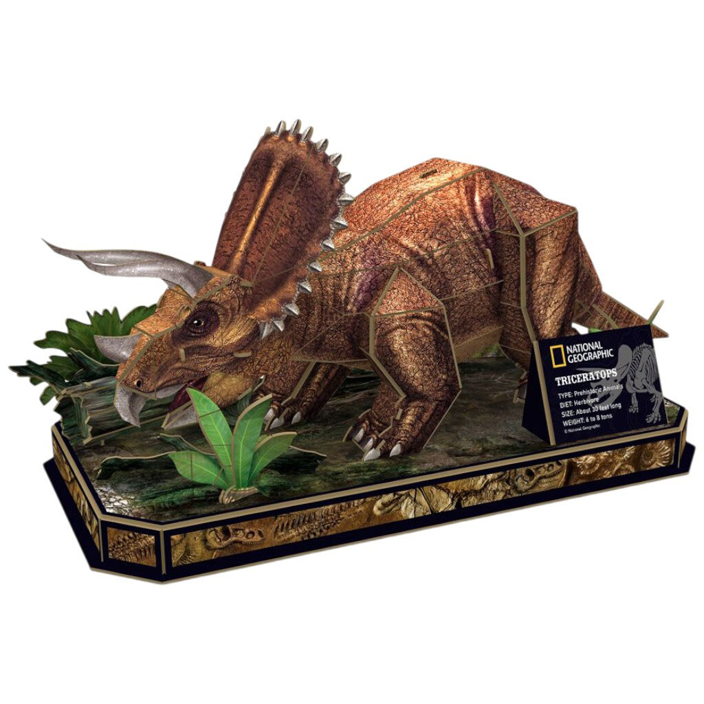 Трехмерная головоломка-конструктор "National Geographic Dino: Трицератопс", Cubic Fun - № 1 Трехмерная головоломка-конструктор "National Geographic Dino: Трицератопс", Cubic Fun - № 1