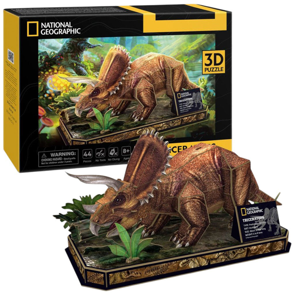 Трехмерная головоломка-конструктор "National Geographic Dino: Трицератопс", Cubic Fun - № 2 Трехмерная головоломка-конструктор "National Geographic Dino: Трицератопс", Cubic Fun - № 2