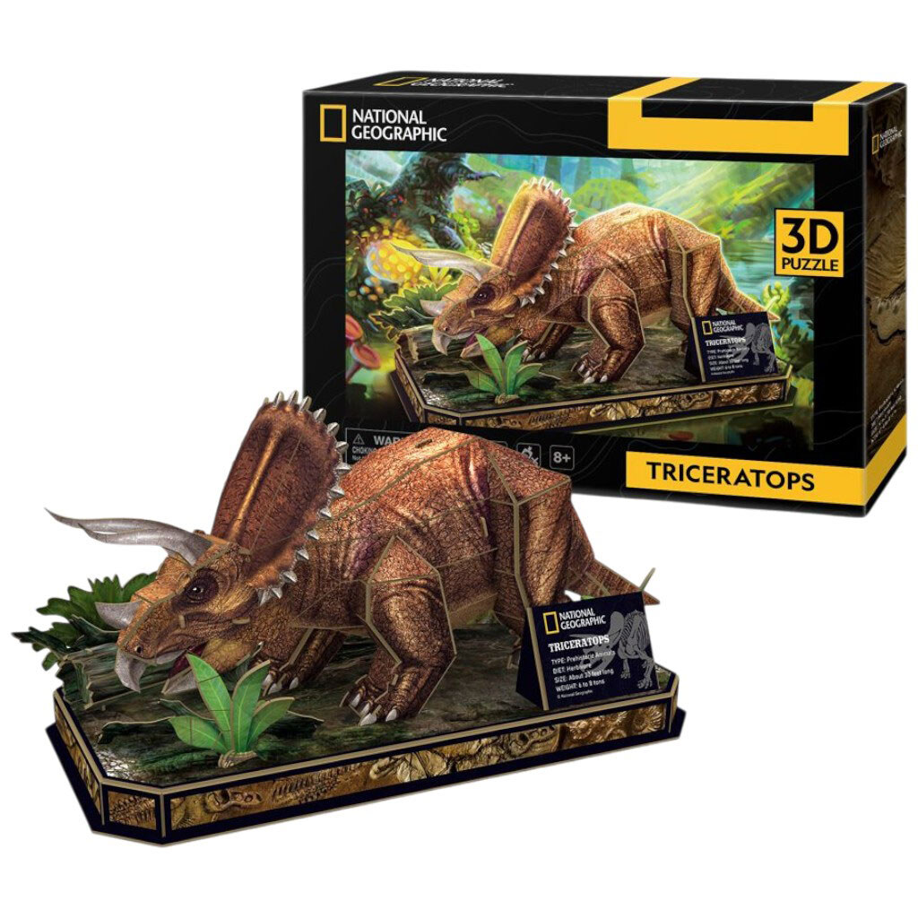 Трехмерная головоломка-конструктор "National Geographic Dino: Трицератопс", Cubic Fun - № 5 Трехмерная головоломка-конструктор "National Geographic Dino: Трицератопс", Cubic Fun - № 5