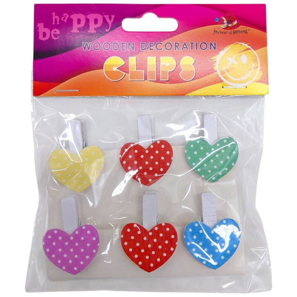 Дерев'яні затискачі, 6 шт., Mic - № 1 Дерев'яні затискачі, 6 шт., Mic - № 1