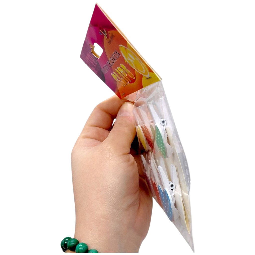 Дерев'яні затискачі, 6 шт., Mic - № 2 Дерев'яні затискачі, 6 шт., Mic - № 2