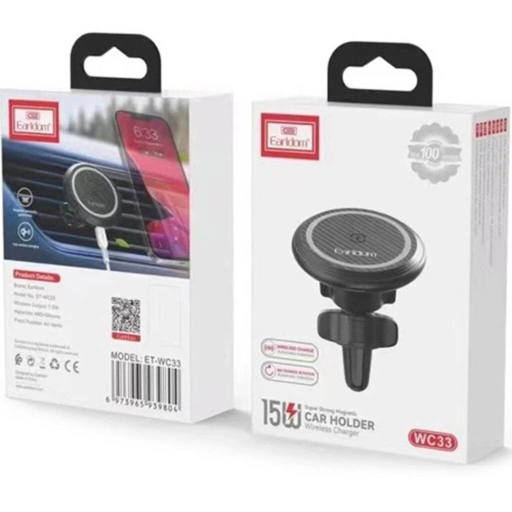 Утримувач (Холдер) Earldom ET-WC33 Gravity AirVent, Чорний - № 6 Утримувач (Холдер) Earldom ET-WC33 Gravity AirVent, Чорний - № 6