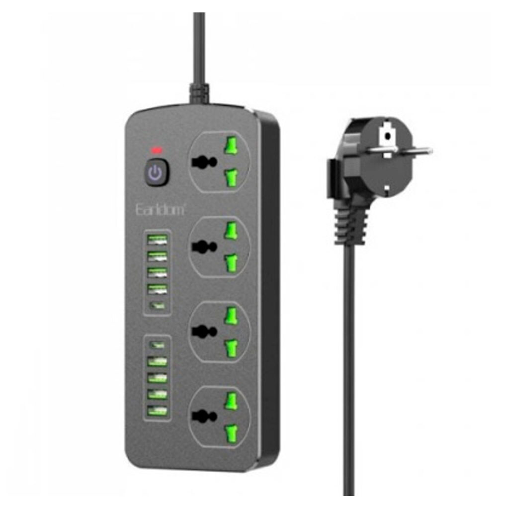 Мережевий подовжувач Earldom ES-SC11, 2.0 м., Чорний - № 1 Мережевий подовжувач Earldom ES-SC11, 2.0 м., Чорний - № 1