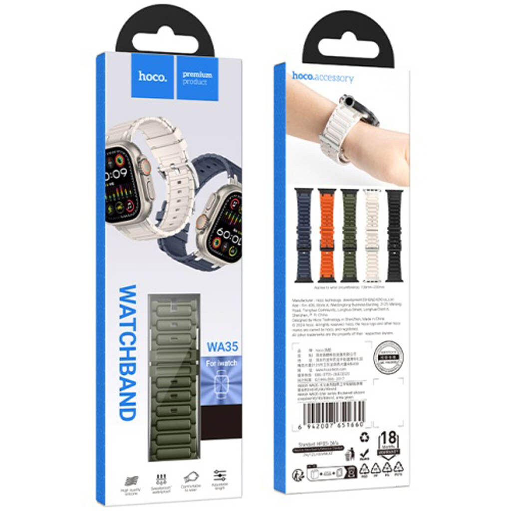 Ремешок Apple Watch 38 / Watch 40, Hoco iWatch WA35, Army Green, Зеленый - № 5 Ремешок Apple Watch 38 / Watch 40, Hoco iWatch WA35, Army Green, Зеленый - № 5