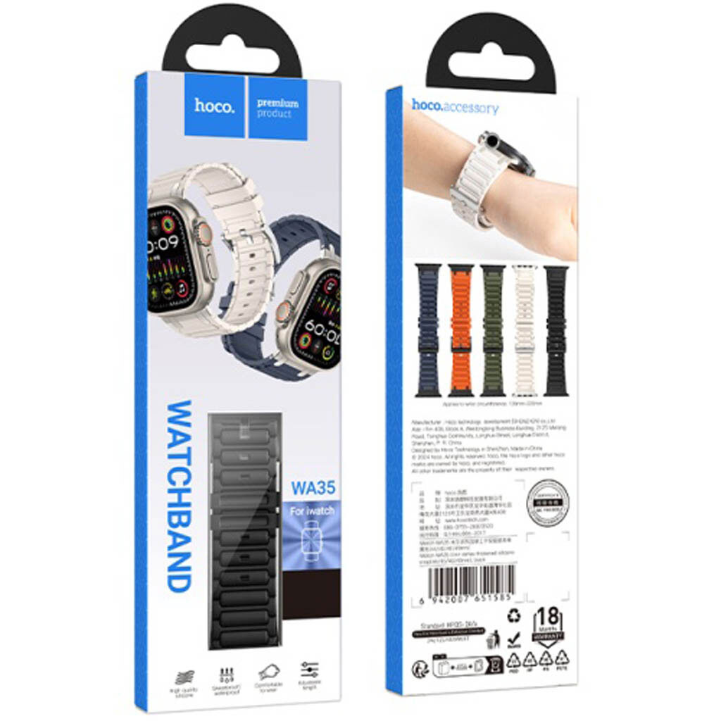 Ремешок Apple Watch 38 / Watch 40, Hoco iWatch WA35, Черный - № 5 Ремешок Apple Watch 38 / Watch 40, Hoco iWatch WA35, Черный - № 5