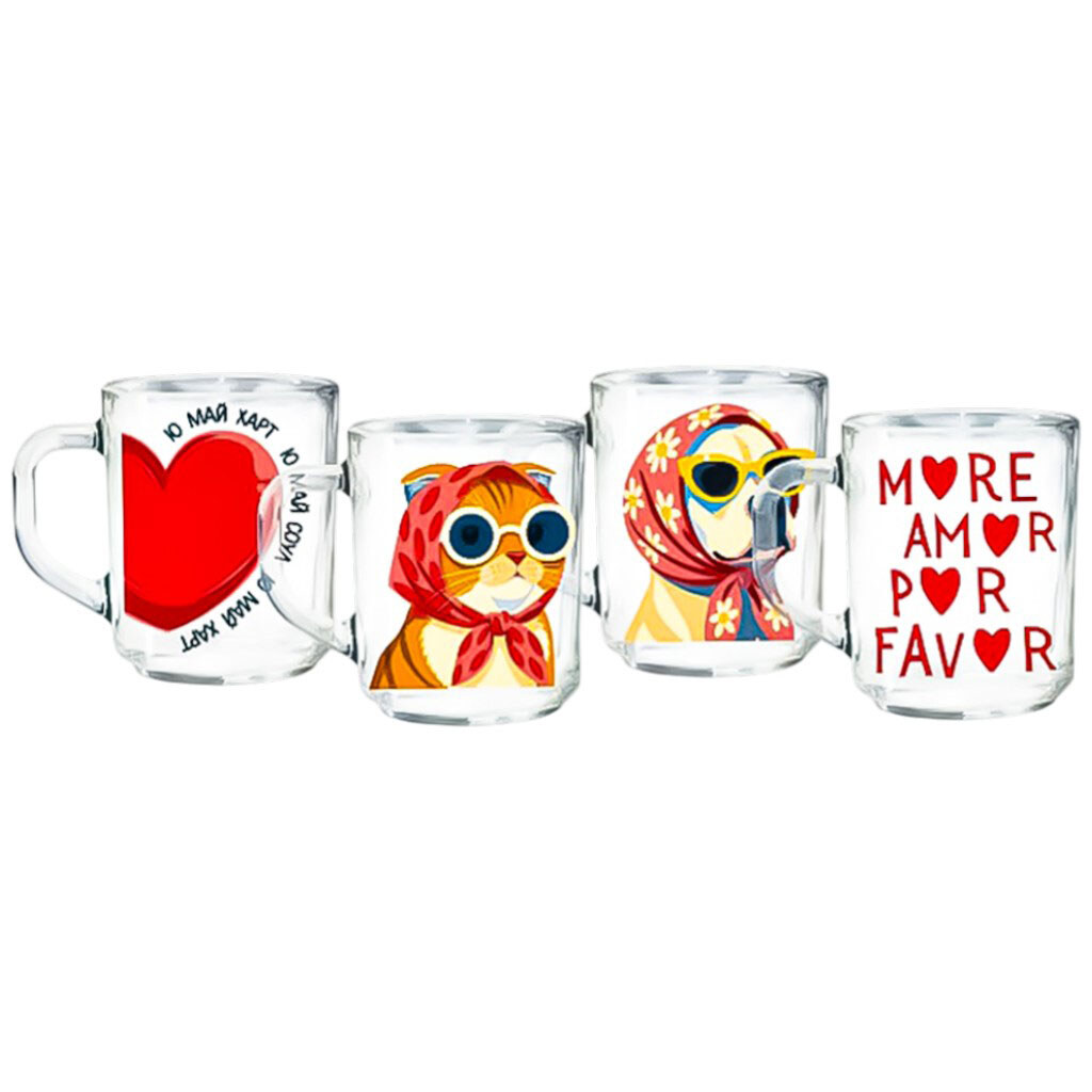 Кружка стеклянная Galleryglass "More amor", 240 мл - № 3 Кружка стеклянная Galleryglass "More amor", 240 мл - № 3