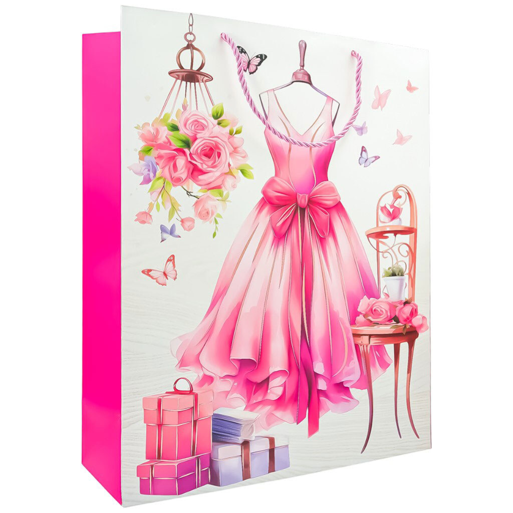 Пакет подарочный бумажный девичий с рисунком, 31х40х12 см - № 2 Пакет подарочный бумажный девичий с рисунком, 31х40х12 см - № 2