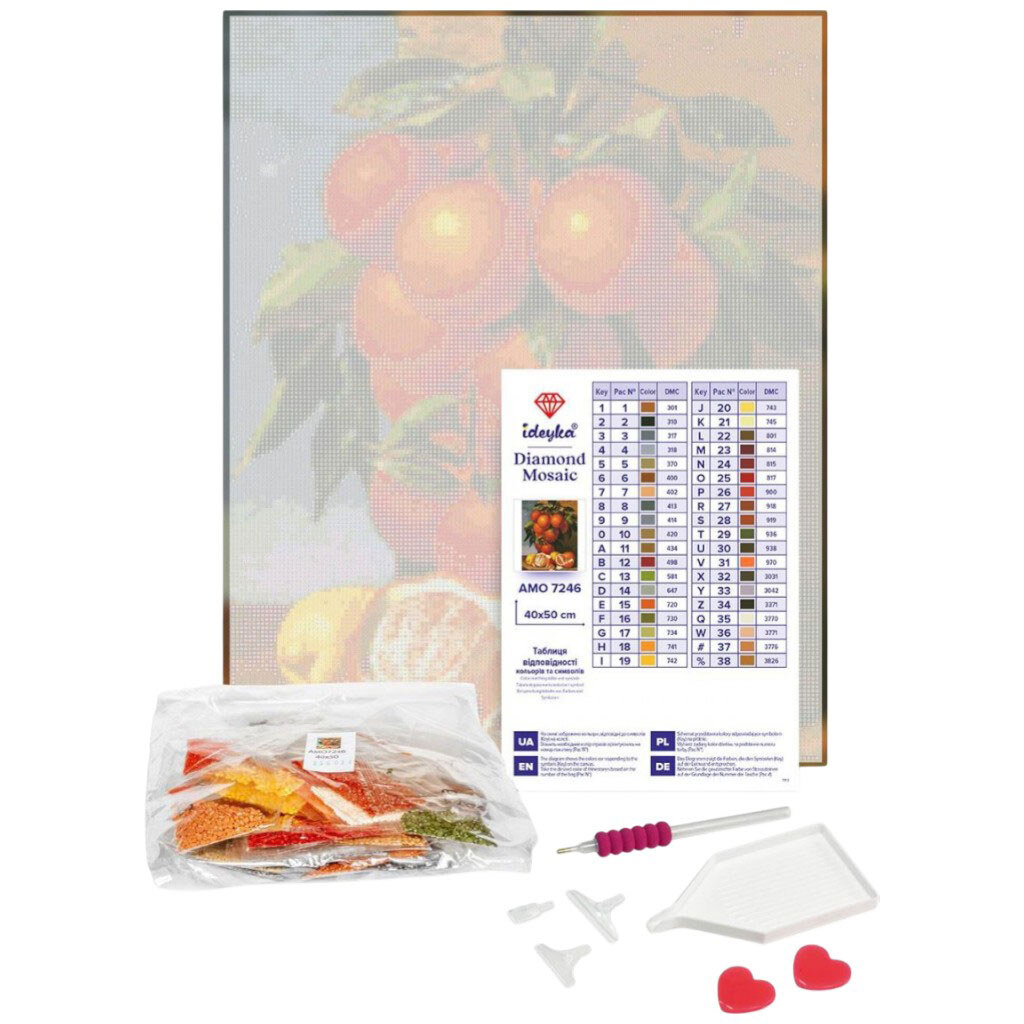 Алмазна мозаїка "Квітковий спокій", 40х50см, Ідейка - № 2 Алмазна мозаїка "Квітковий спокій", 40х50см, Ідейка - № 2