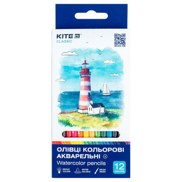 Карандаши цветные акварельные "Classic", 12 шт., Kite - № 1 Карандаши цветные акварельные "Classic", 12 шт., Kite - № 1