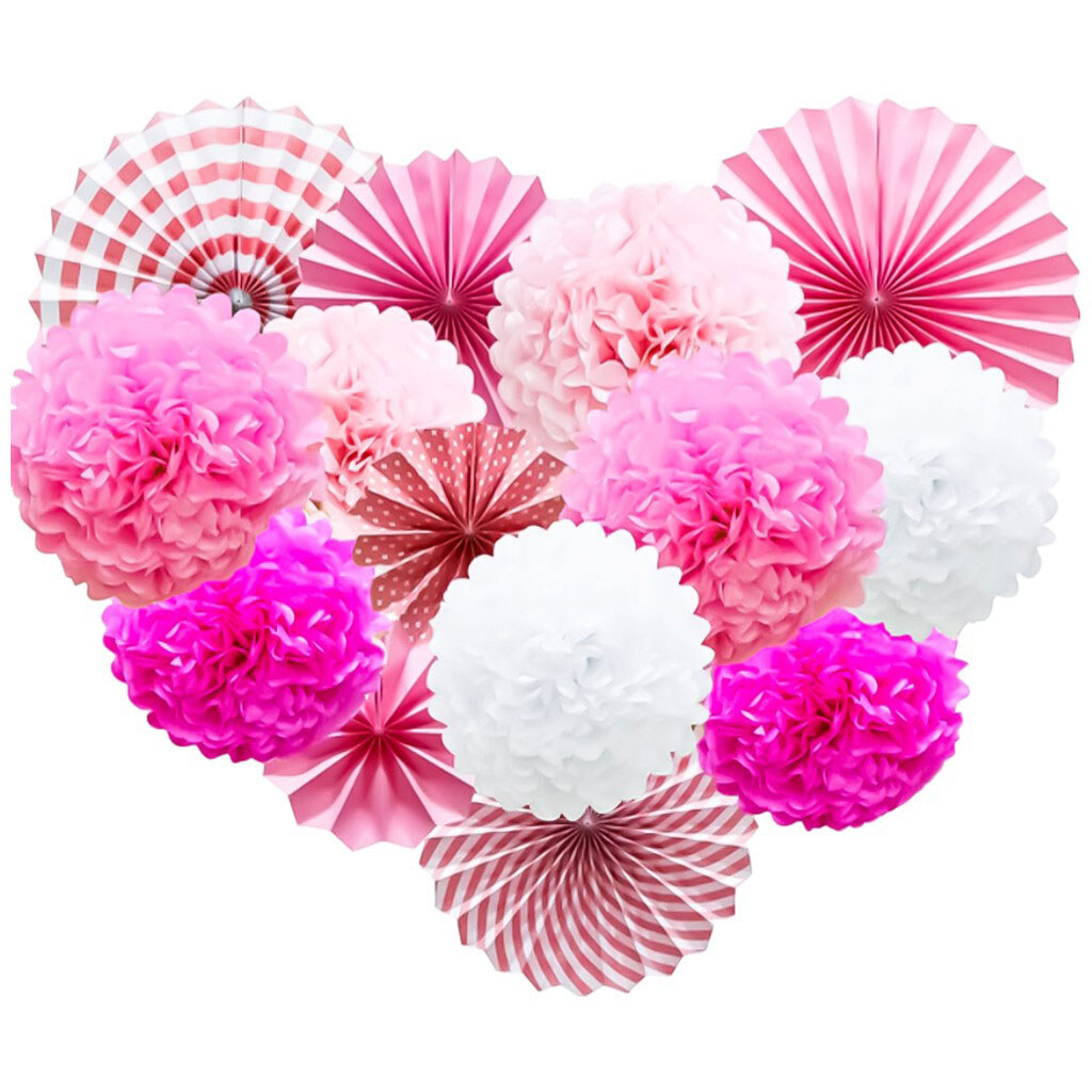 Набор бумажного декора "Цветы", цветные, 14 шт. - № 2 Набор бумажного декора "Цветы", цветные, 14 шт. - № 2