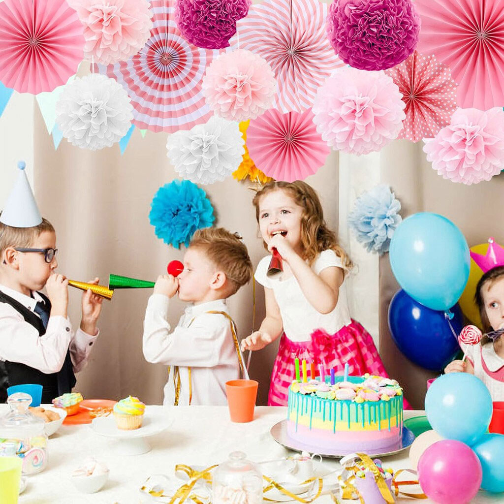 Набор бумажного декора "Цветы", цветные, 14 шт. - № 8 Набор бумажного декора "Цветы", цветные, 14 шт. - № 8