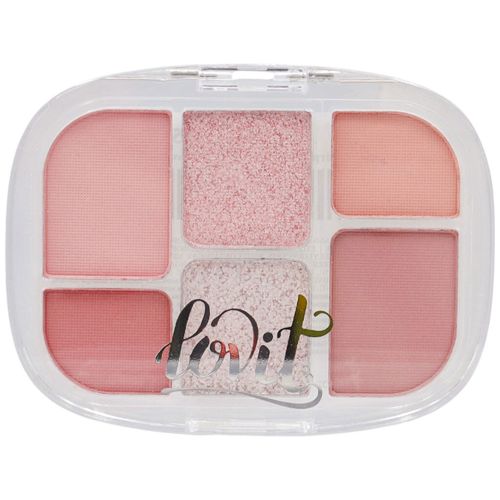 Палитра теней для век с кисточками Lovit, 6 цветов - № 1 Палитра теней для век с кисточками Lovit, 6 цветов - № 1