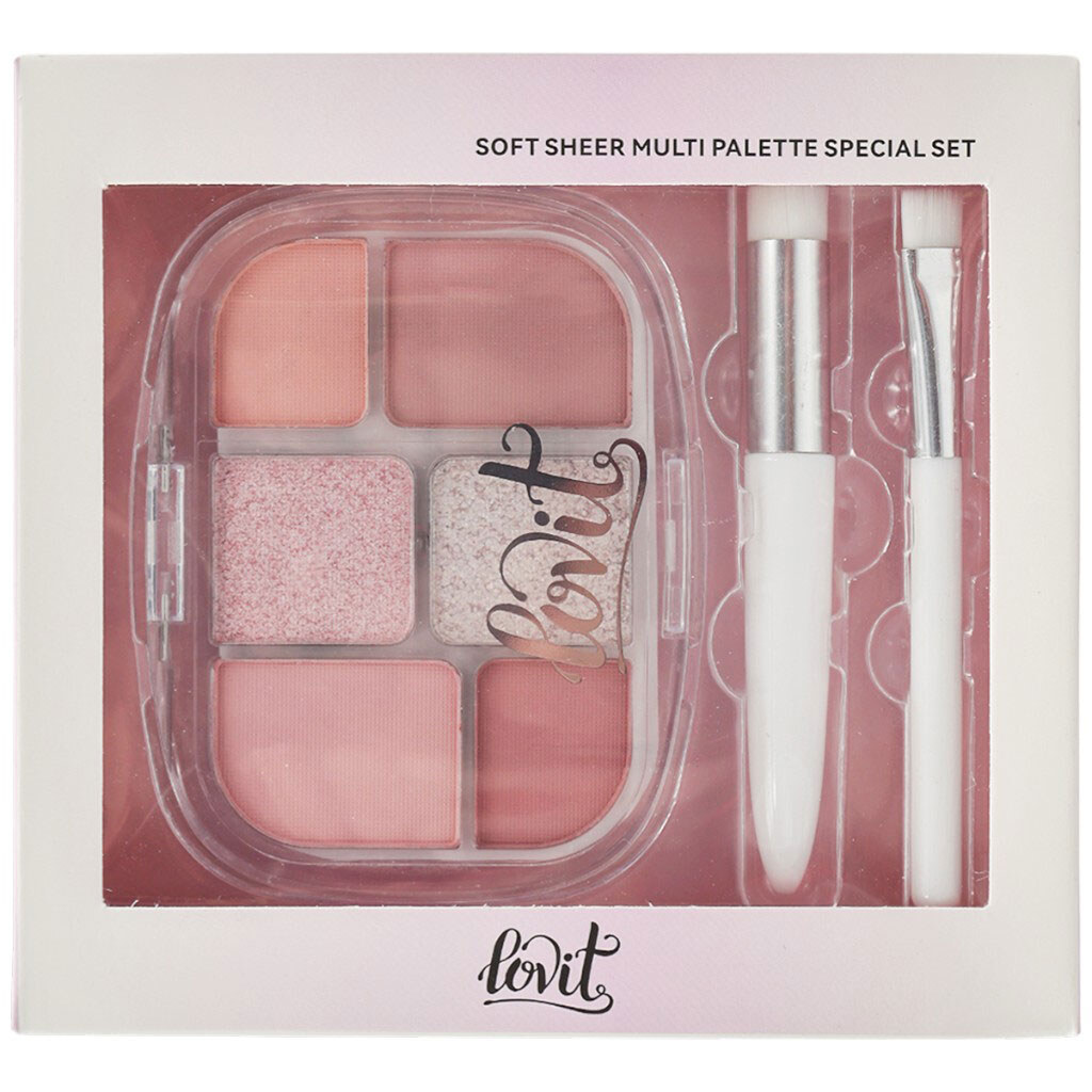 Палитра теней для век с кисточками Lovit, 6 цветов - № 2 Палитра теней для век с кисточками Lovit, 6 цветов - № 2