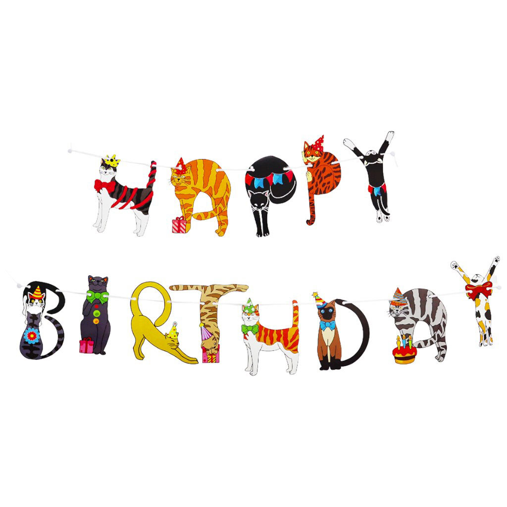 Растяжка праздничная Happy Birthday "Котики" - № 1 Растяжка праздничная Happy Birthday "Котики" - № 1