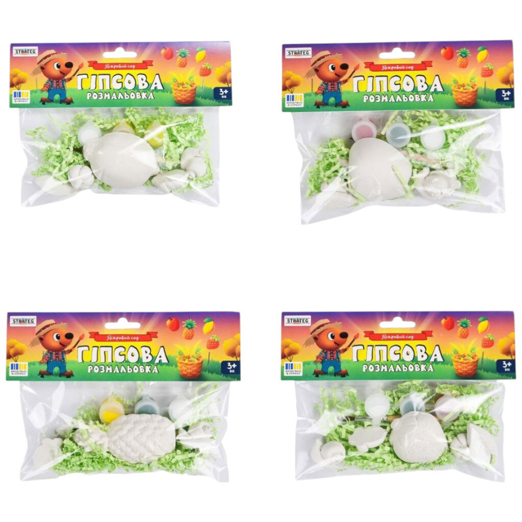 Гіпсова розмальовка "Яскравий сад", мікс видів, Strateg - № 1 Гіпсова розмальовка "Яскравий сад", мікс видів, Strateg - № 1