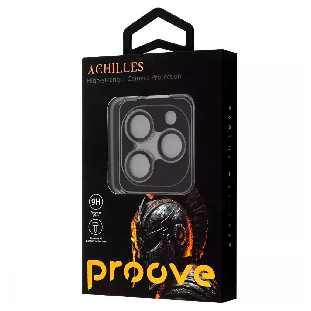 Захисне скло камери Apple iPhone 16 Pro / iPhone 16 Pro Max, Proove Achilles, Сірий - № 1 Захисне скло камери Apple iPhone 16 Pro / iPhone 16 Pro Max, Proove Achilles, Сірий - № 1