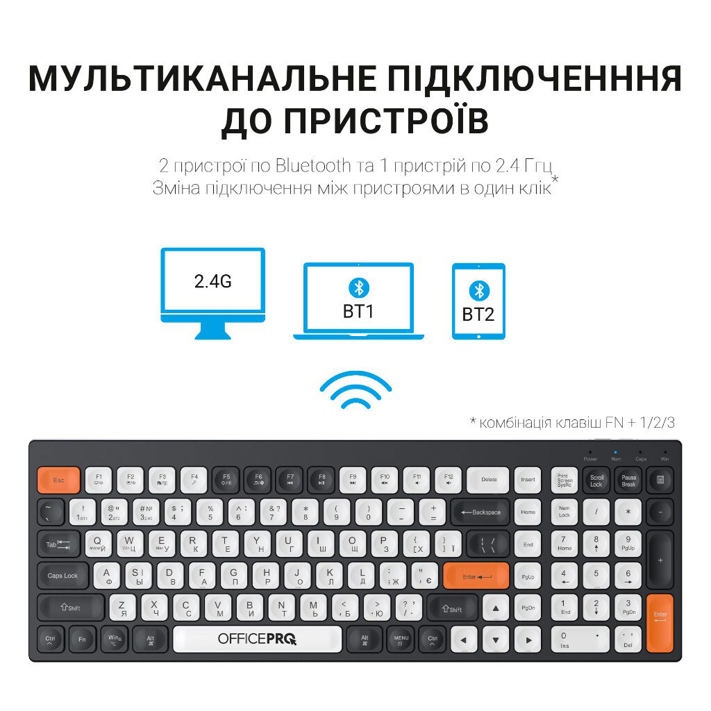 Клавиатура OfficePro SK985BO, Разноцветный - № 14 Клавиатура OfficePro SK985BO, Разноцветный - № 14
