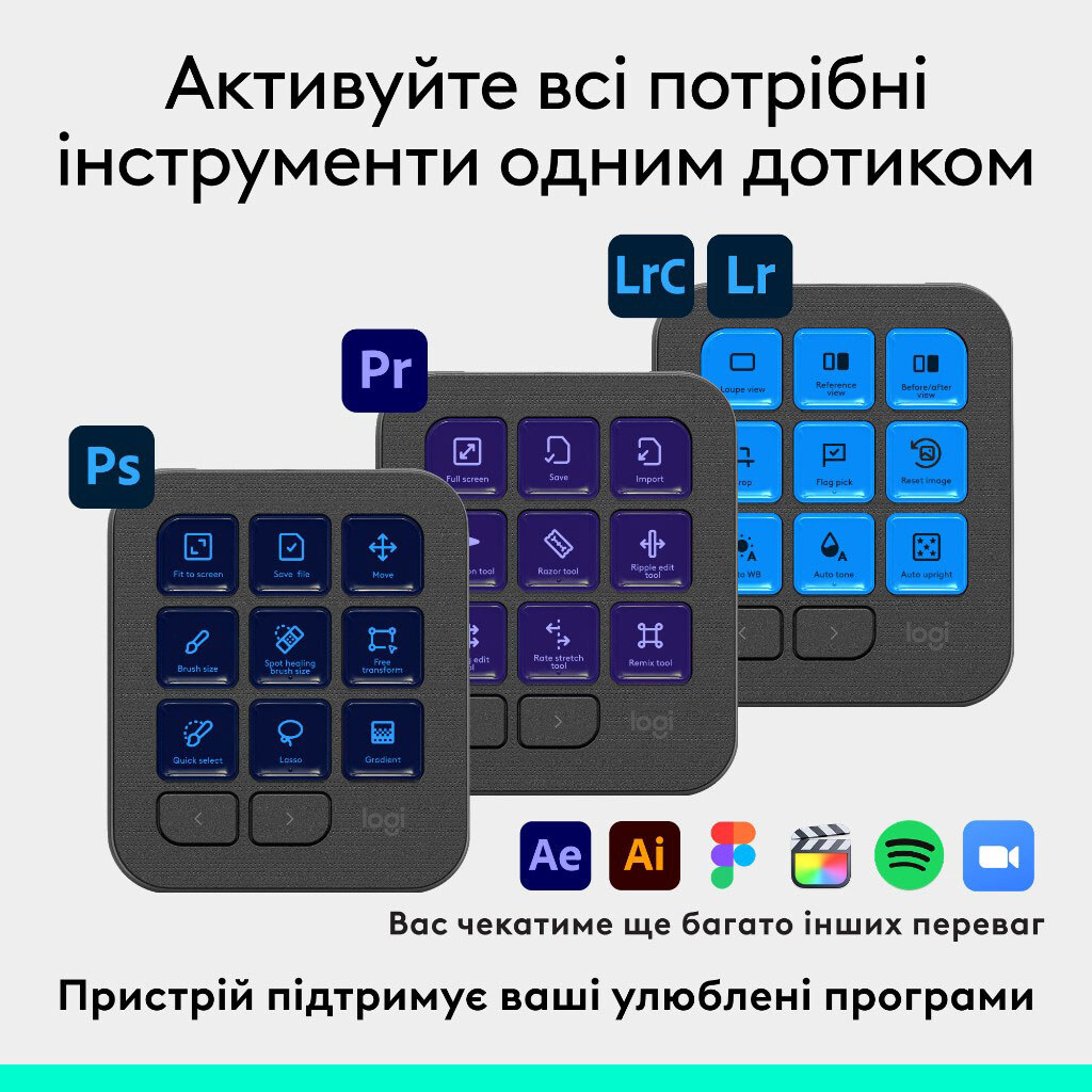 Консоль Logitech MX Creative Console, Сірий - № 4 Консоль Logitech MX Creative Console, Сірий - № 4