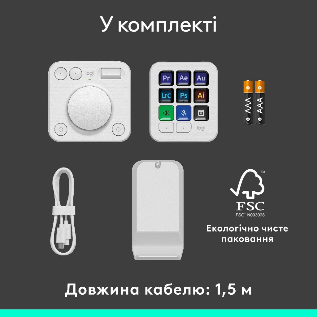 Консоль Logitech MX Creative Console, Сірий - № 11 Консоль Logitech MX Creative Console, Сірий - № 11