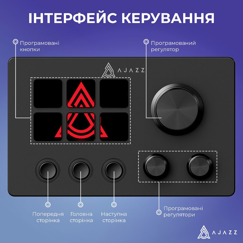 Контролер для стрімінгу Ajazz AKP03E, Чорний - № 13 Контролер для стрімінгу Ajazz AKP03E, Чорний - № 13