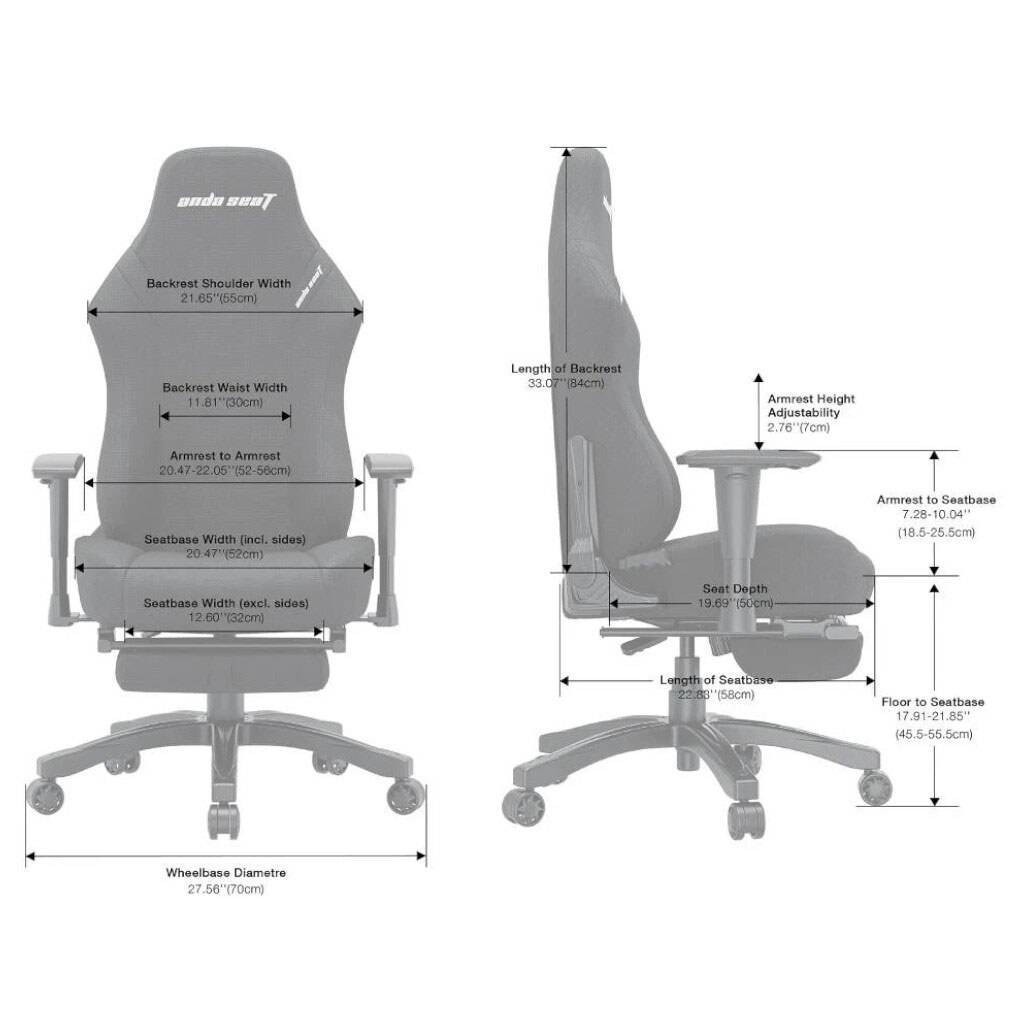 Крісло для геймерів Anda Seat Luna Size L, Сірий - № 7 Крісло для геймерів Anda Seat Luna Size L, Сірий - № 7
