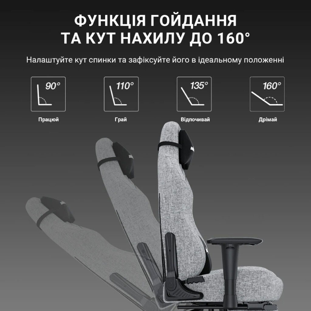 Крісло для геймерів Anda Seat Luna Size L, Сірий - № 15 Крісло для геймерів Anda Seat Luna Size L, Сірий - № 15