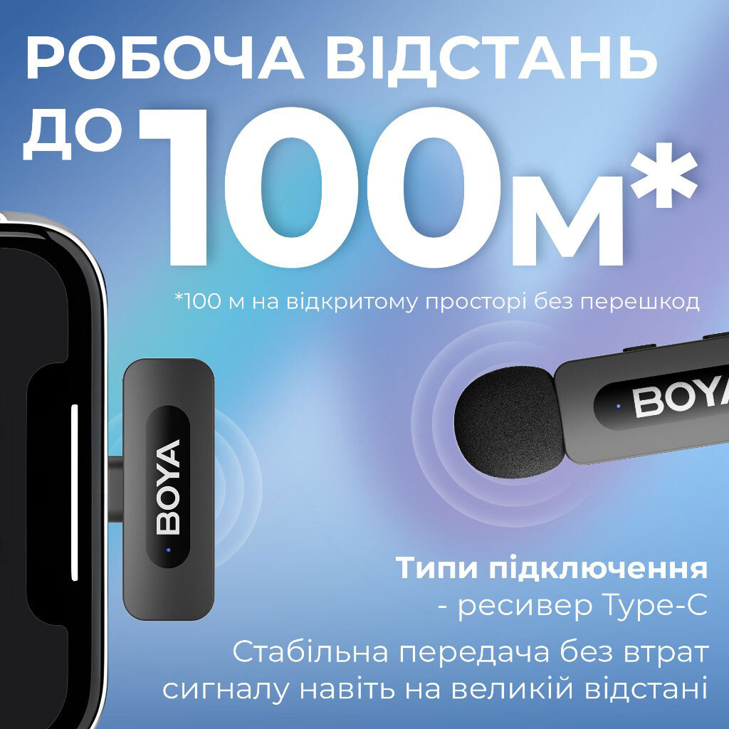Мікрофон BOYA BY-V30, Чорний - № 9 Мікрофон BOYA BY-V30, Чорний - № 9