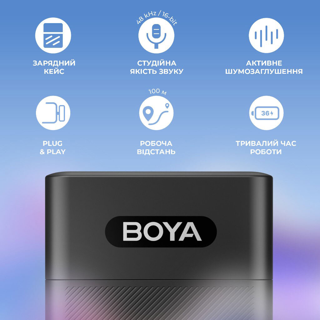 Мікрофон BOYA BY-V30, Чорний - № 13 Мікрофон BOYA BY-V30, Чорний - № 13