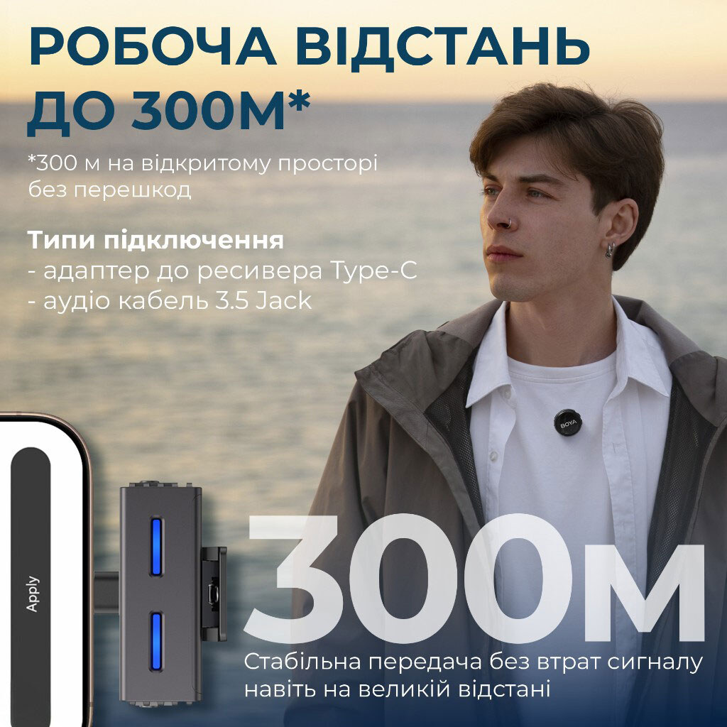 Мікрофон BOYA LINK 3-02, Чорний - № 10 Мікрофон BOYA LINK 3-02, Чорний - № 10