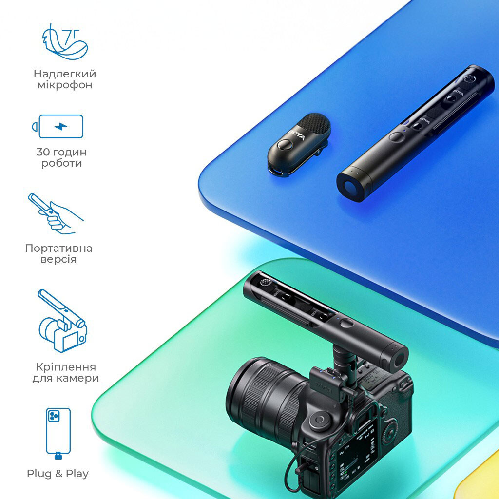 Мікрофон BOYA Magic-05, Чорний - № 9 Мікрофон BOYA Magic-05, Чорний - № 9