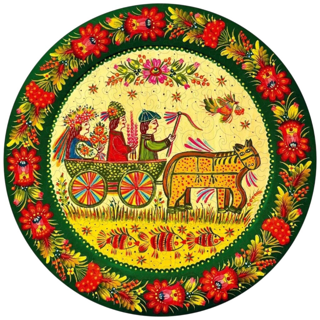 Пазл деревянный "Петриковская свадьба", UkrainianPuzzles - № 1 Пазл деревянный "Петриковская свадьба", UkrainianPuzzles - № 1