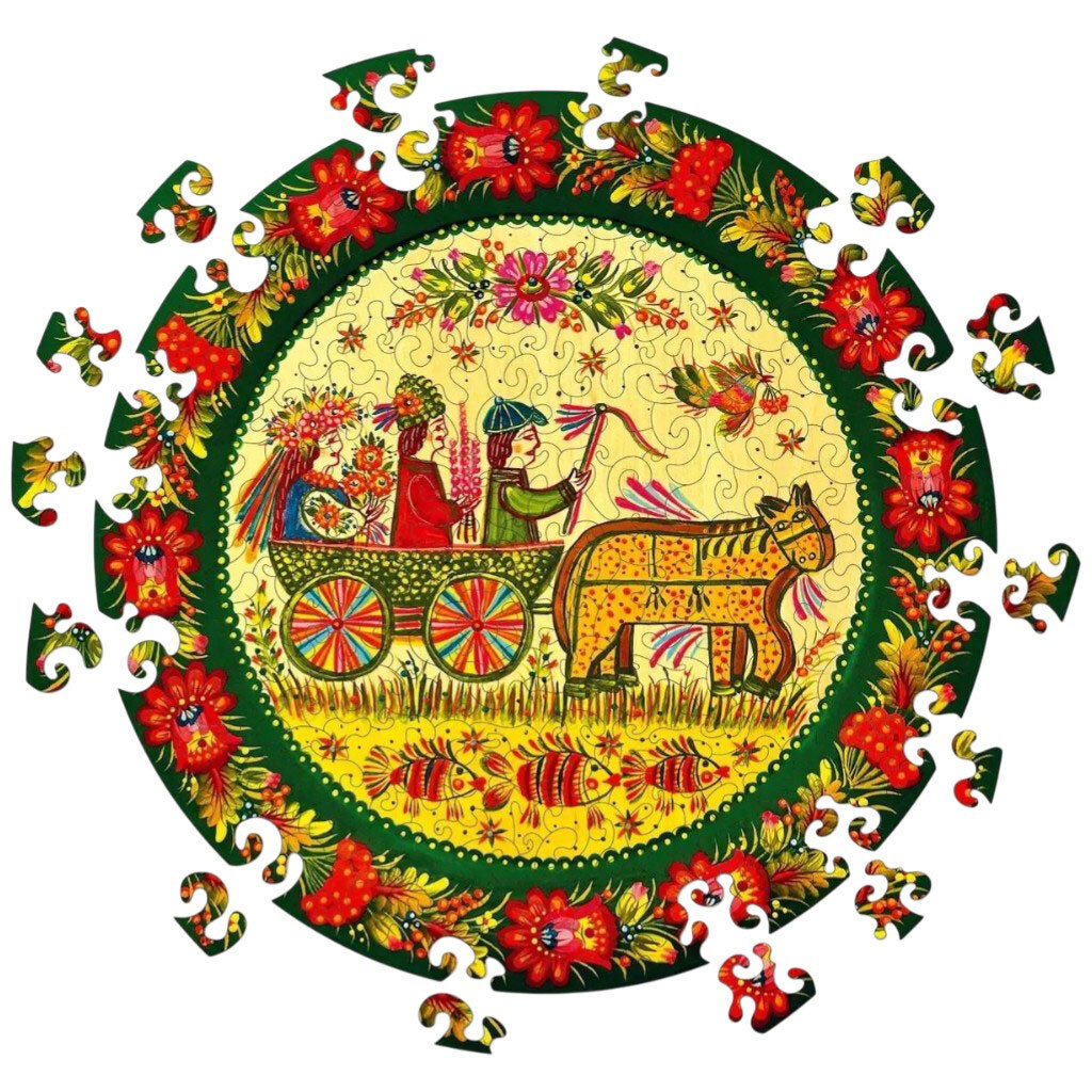 Пазл деревянный "Петриковская свадьба", UkrainianPuzzles - № 2 Пазл деревянный "Петриковская свадьба", UkrainianPuzzles - № 2