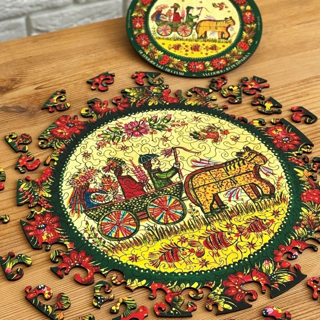 Пазл деревянный "Петриковская свадьба", UkrainianPuzzles - № 3 Пазл деревянный "Петриковская свадьба", UkrainianPuzzles - № 3