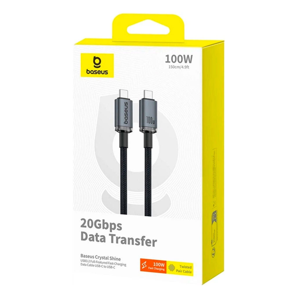 USB кабель Baseus P10318204111-00 Crystal Shine, Type-C, 1.5 м., Черный - № 5 USB кабель Baseus P10318204111-00 Crystal Shine, Type-C, 1.5 м., Черный - № 5