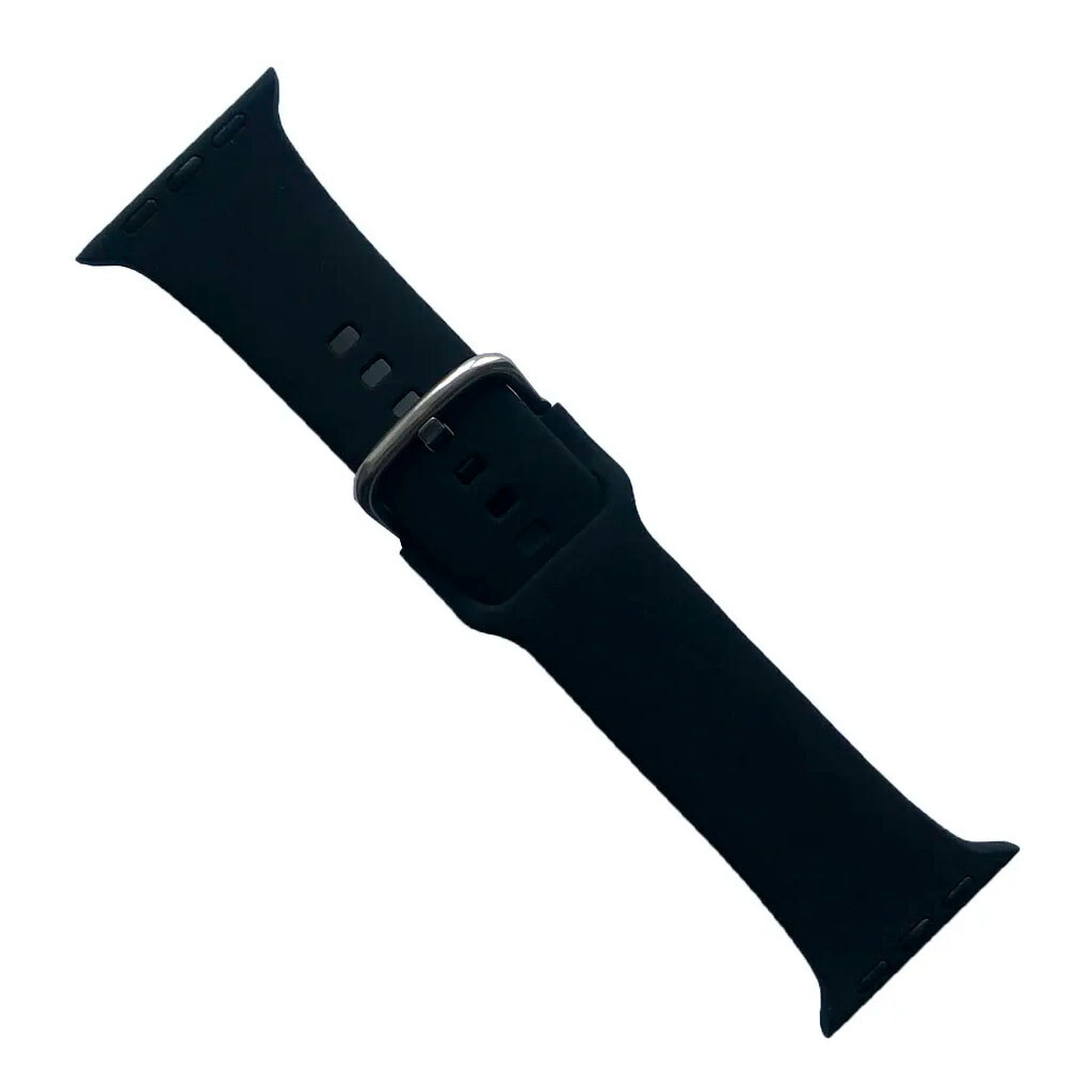 Ремінець Apple Watch 42 / Watch 44, Silicone Metal Clasp, Чорний - № 1 Ремінець Apple Watch 42 / Watch 44, Silicone Metal Clasp, Чорний - № 1