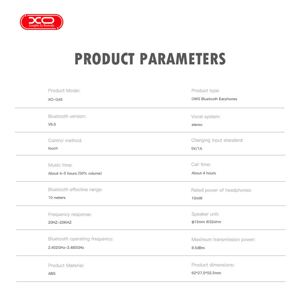 Bluetooth-гарнитура XO G45 Tianfang, Стерео, Черный - № 7 Bluetooth-гарнитура XO G45 Tianfang, Стерео, Черный - № 7