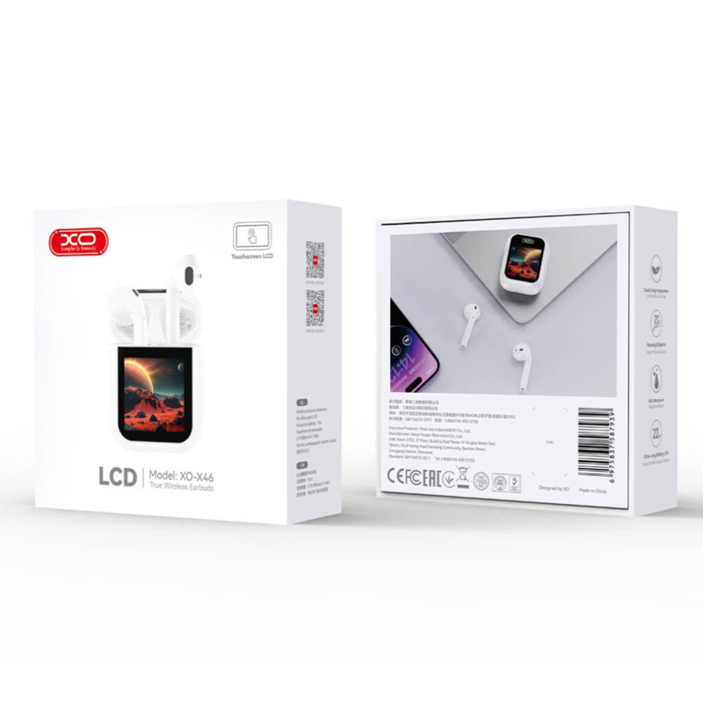 Bluetooth-гарнитура XO X46 Earbuds, Стерео, Белый - № 8 Bluetooth-гарнитура XO X46 Earbuds, Стерео, Белый - № 8