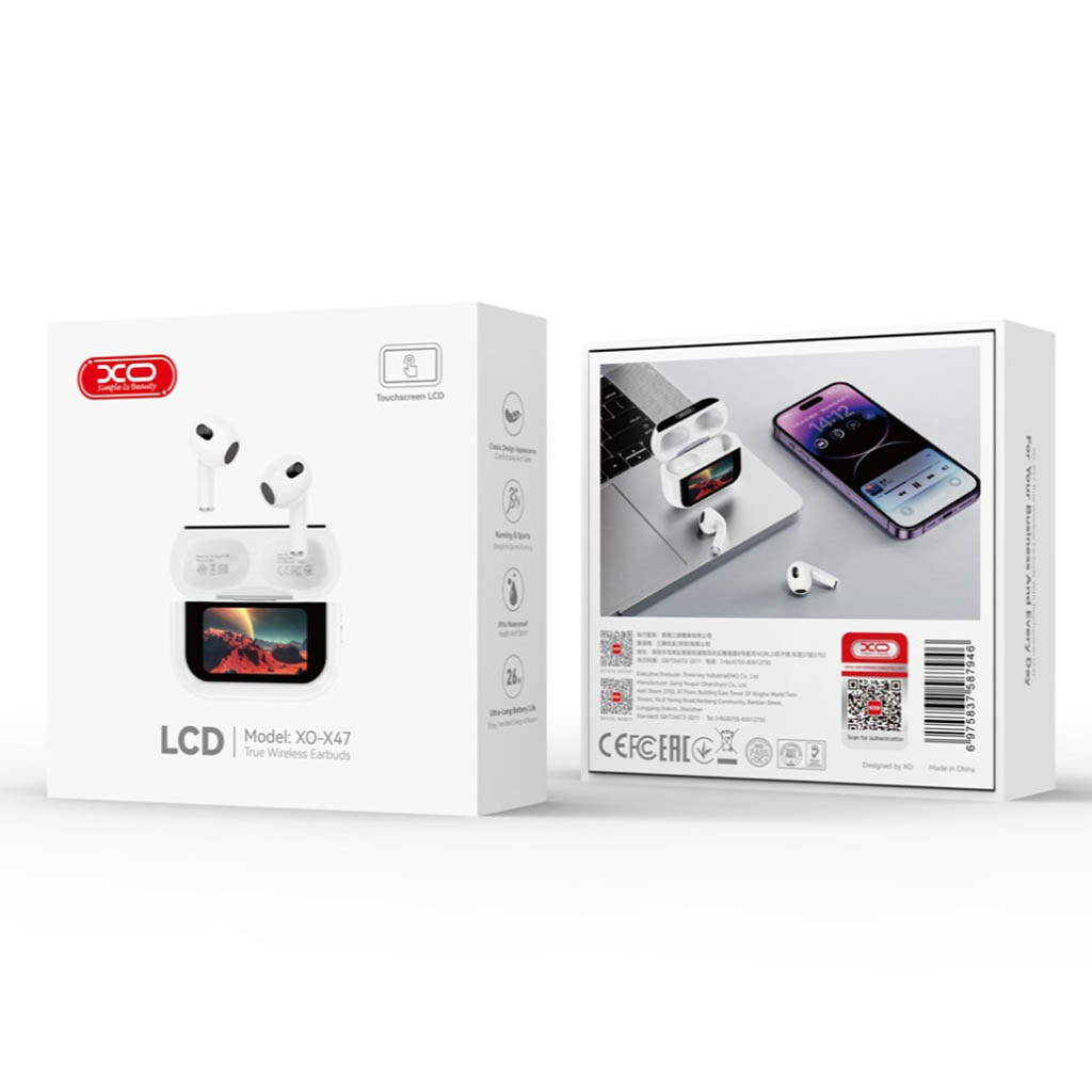 Bluetooth-гарнитура XO X47 Earbuds, Стерео, Белый - № 8 Bluetooth-гарнитура XO X47 Earbuds, Стерео, Белый - № 8