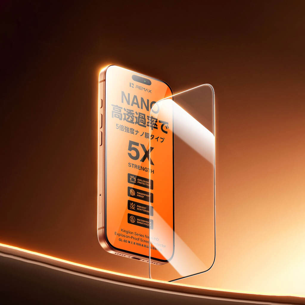 Защитное стекло Apple iPhone 17 Pro Max, Remax GL-80 Kinglion, Черный - № 4 Защитное стекло Apple iPhone 17 Pro Max, Remax GL-80 Kinglion, Черный - № 4