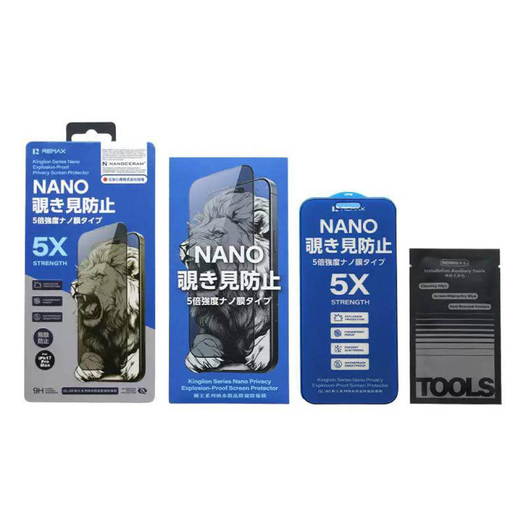 Защитное стекло Apple iPhone 17 Pro, Remax GL-80 Kinglion, Антишпион, Черный - № 5 Защитное стекло Apple iPhone 17 Pro, Remax GL-80 Kinglion, Антишпион, Черный - № 5