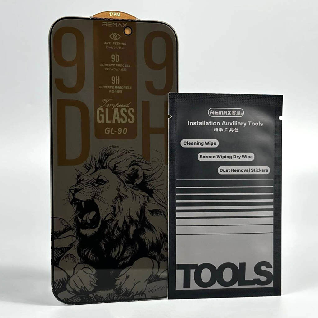 Защитное стекло Apple iPhone 17 Pro, Remax GL-90 Kinglion, Антишпион, Черный - № 3 Защитное стекло Apple iPhone 17 Pro, Remax GL-90 Kinglion, Антишпион, Черный - № 3